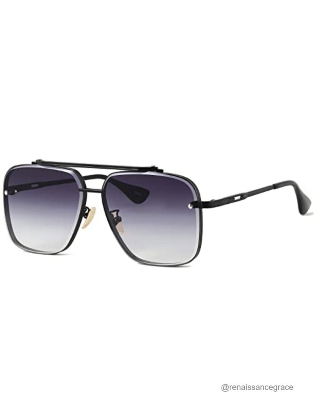 Oversized Square Aviator Sunglasses UV400 Metal Frame Unisex Gradient Lens Men